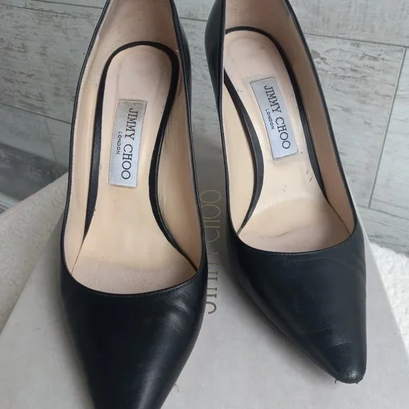 Jimmy Choo Romy Black Kid Leather 100m - Picture 2 of 16